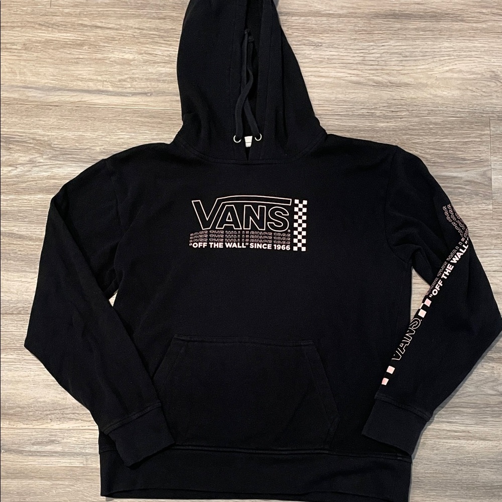 Vans Black Hoodie with Logo Print